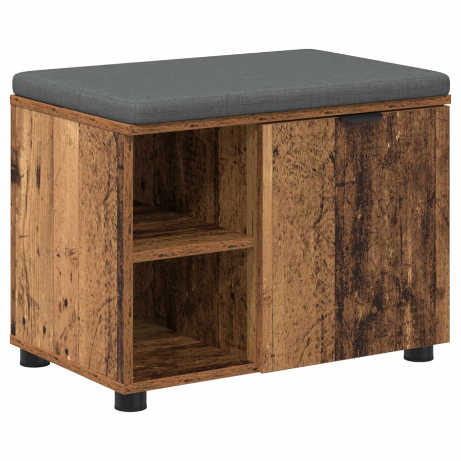 Halbank met kussen Effen Oudhout 60 x 38 x 46 cm