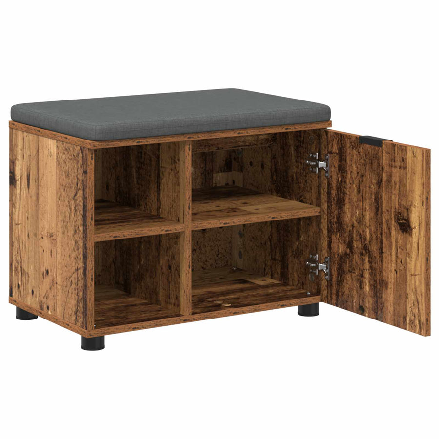 Halbank met kussen Effen Oudhout 60 x 38 x 46 cm