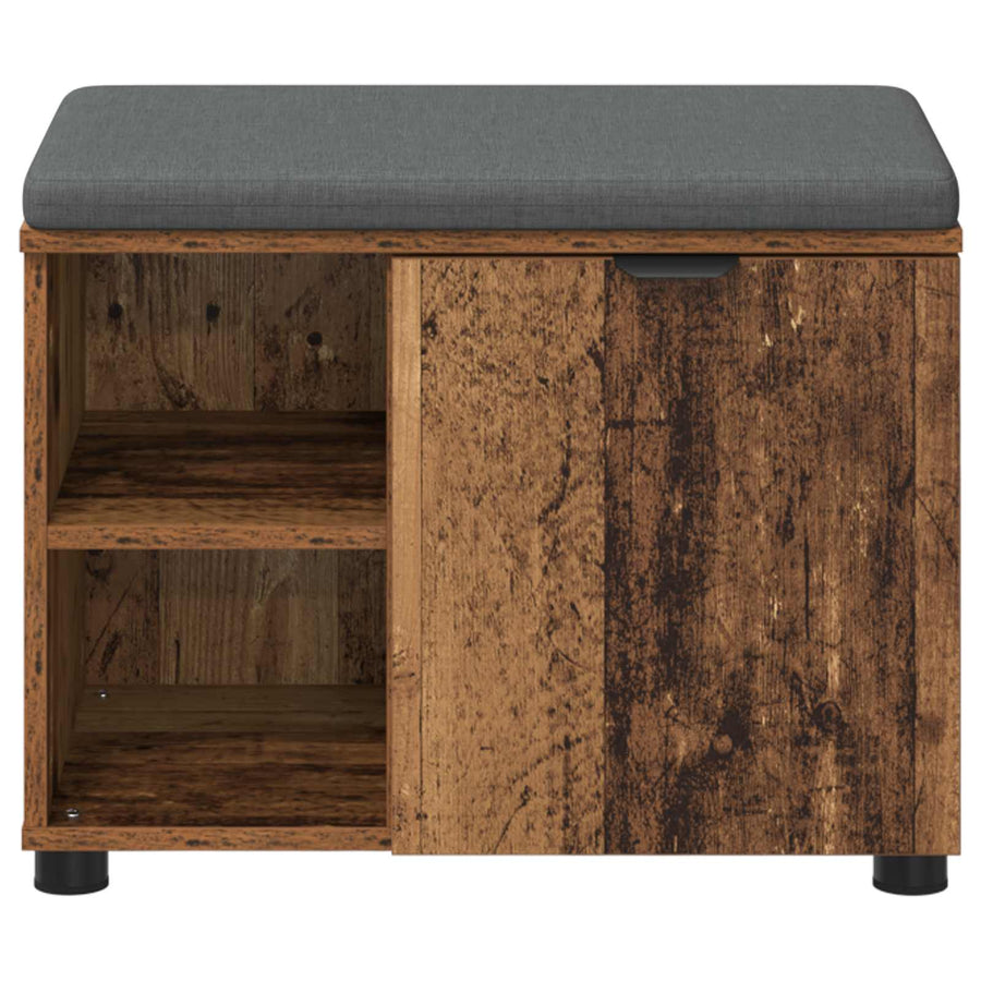 Halbank met kussen Effen Oudhout 60 x 38 x 46 cm