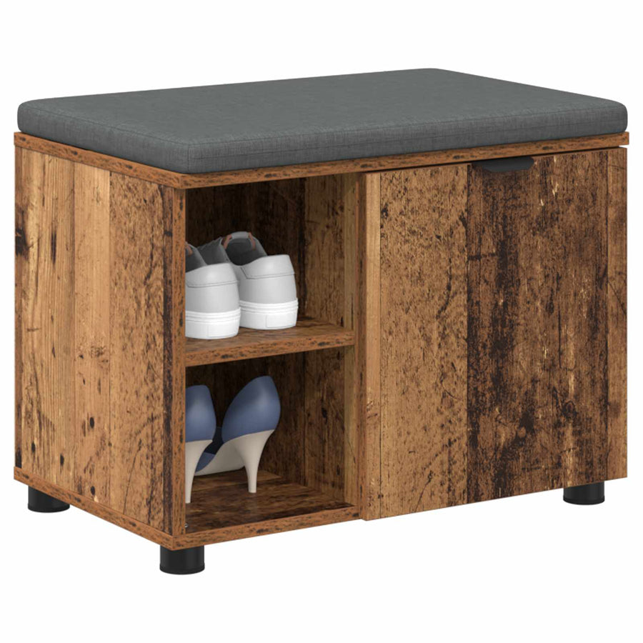 Halbank met kussen Effen Oudhout 60 x 38 x 46 cm