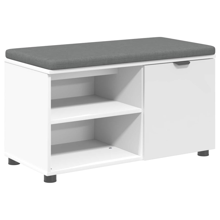 Halbank met kussen Effen Wit 80 x 38 x 46 cm
