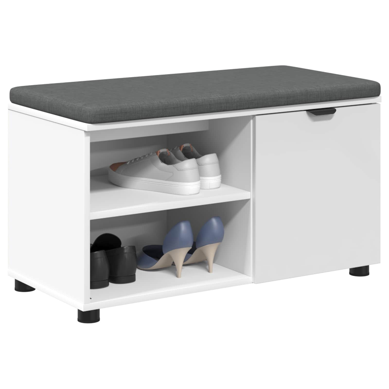 Halbank met kussen Effen Wit 80 x 38 x 46 cm