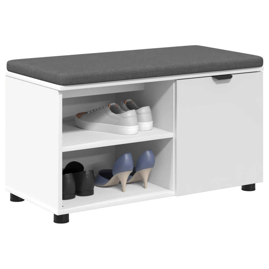 Halbank met kussen Effen Wit 80 x 38 x 46 cm