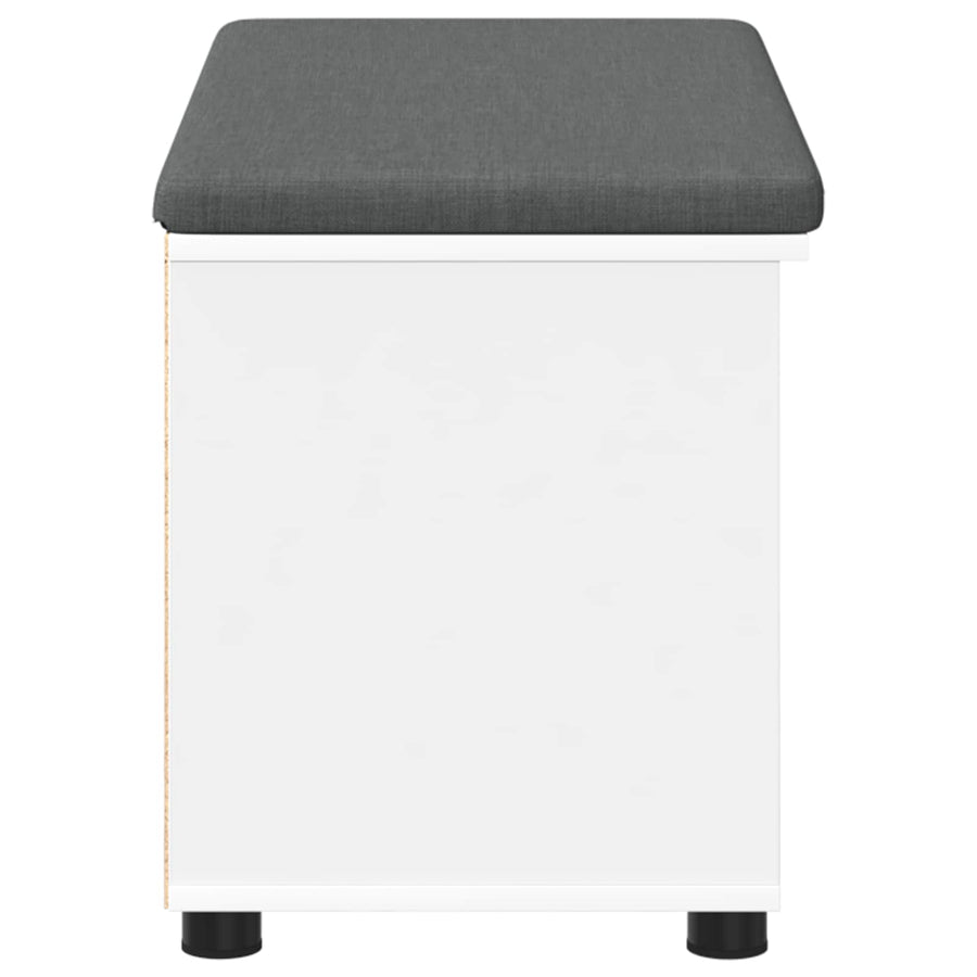 Halbank met kussen Effen Wit 80 x 38 x 46 cm