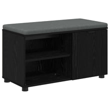 Halbank met kussen Effen Zwart Eiken 80 x 38 x 46 cm