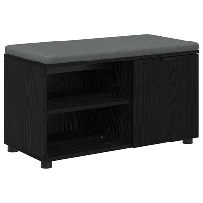 Halbank met kussen Effen Zwart Eiken 80 x 38 x 46 cm