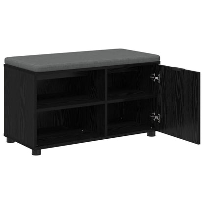 Halbank met kussen Effen Zwart Eiken 80 x 38 x 46 cm