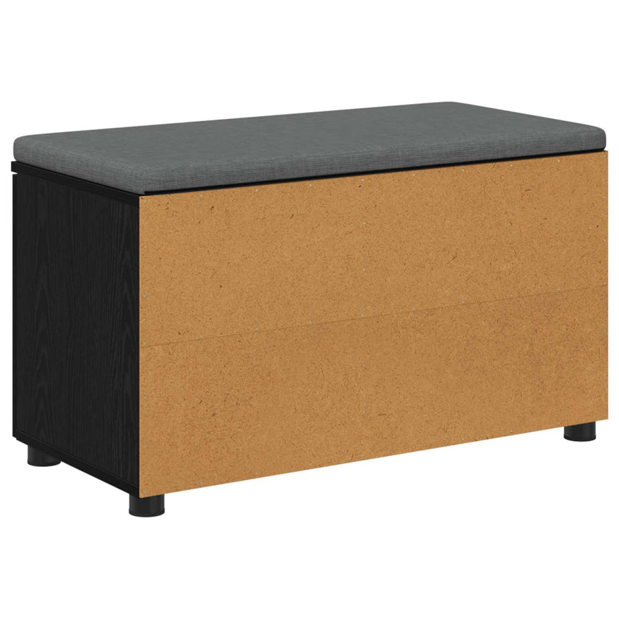 Halbank met kussen Effen Zwart Eiken 80 x 38 x 46 cm