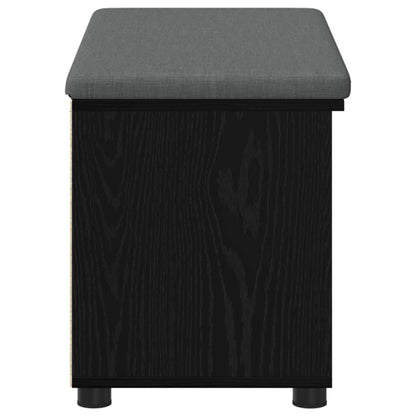 Halbank met kussen Effen Zwart Eiken 80 x 38 x 46 cm