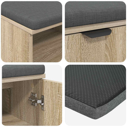 Halbank met kussen Effen Sonoma Eiken 80 x 38 x 46 cm