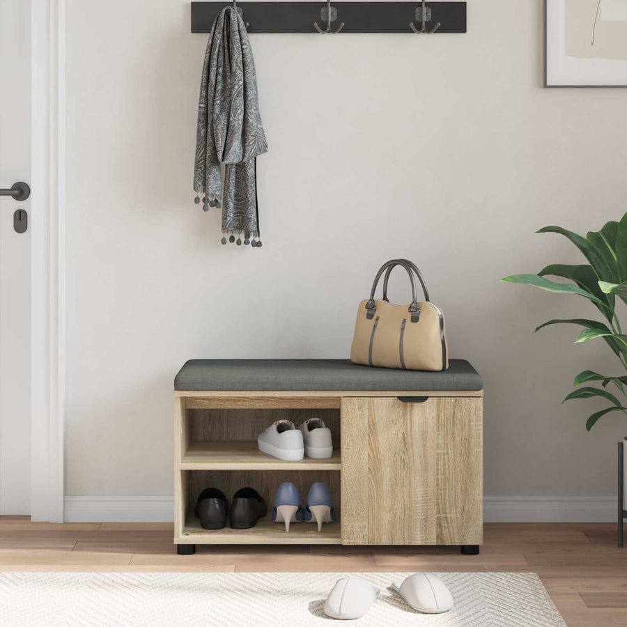 Halbank met kussen Effen Sonoma Eiken 80 x 38 x 46 cm