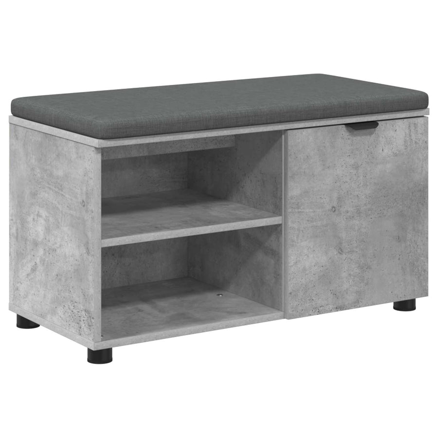 Halbank met kussen Effen Beton Grijs 80 x 38 x 46 cm