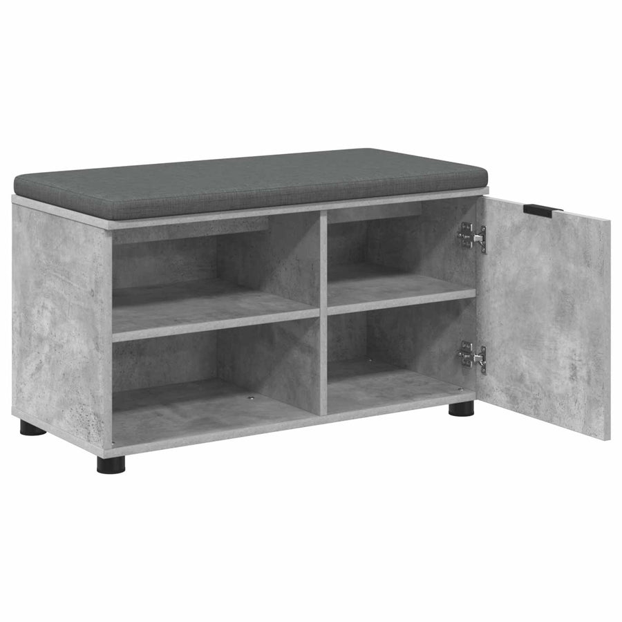 Halbank met kussen Effen Beton Grijs 80 x 38 x 46 cm