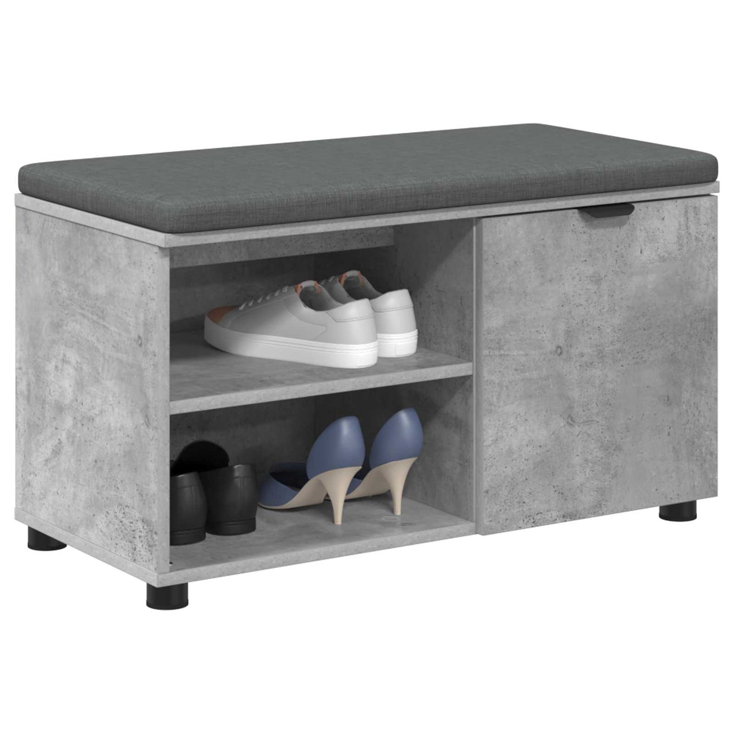 Halbank met kussen Effen Beton Grijs 80 x 38 x 46 cm