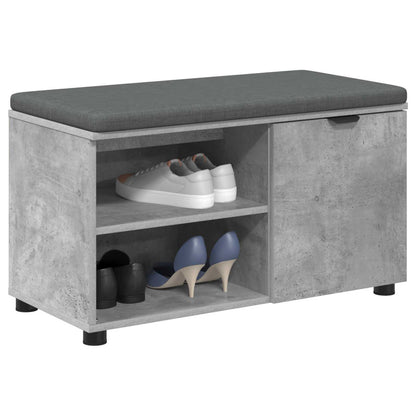 Halbank met kussen Effen Beton Grijs 80 x 38 x 46 cm
