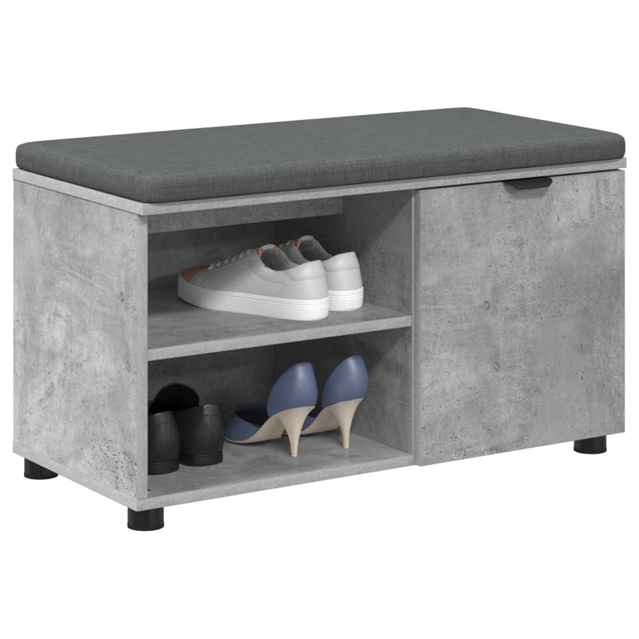 Halbank met kussen Effen Beton Grijs 80 x 38 x 46 cm