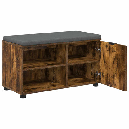 Halbank met kussen Effen Gerookt eiken 80 x 38 x 46 cm