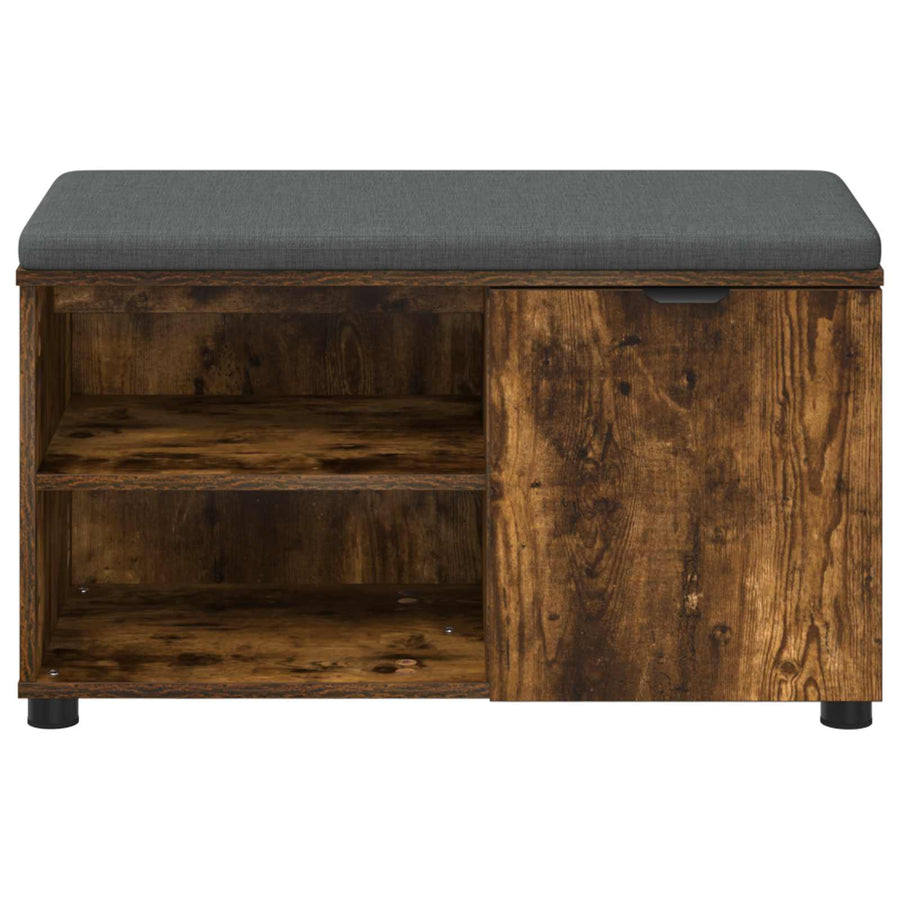 Halbank met kussen Effen Gerookt eiken 80 x 38 x 46 cm
