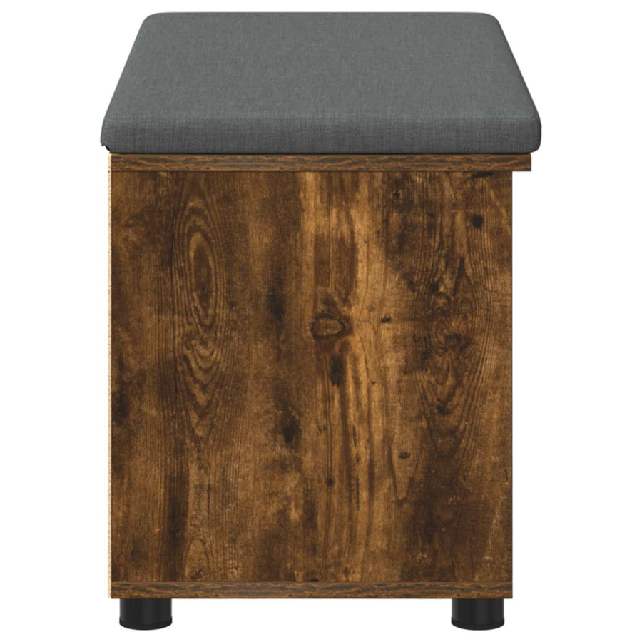 Halbank met kussen Effen Gerookt eiken 80 x 38 x 46 cm