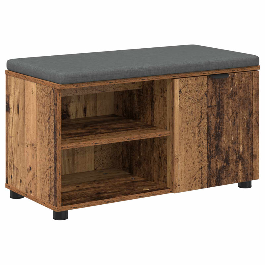 Halbank met kussen Effen Oudhout 80 x 38 x 46 cm