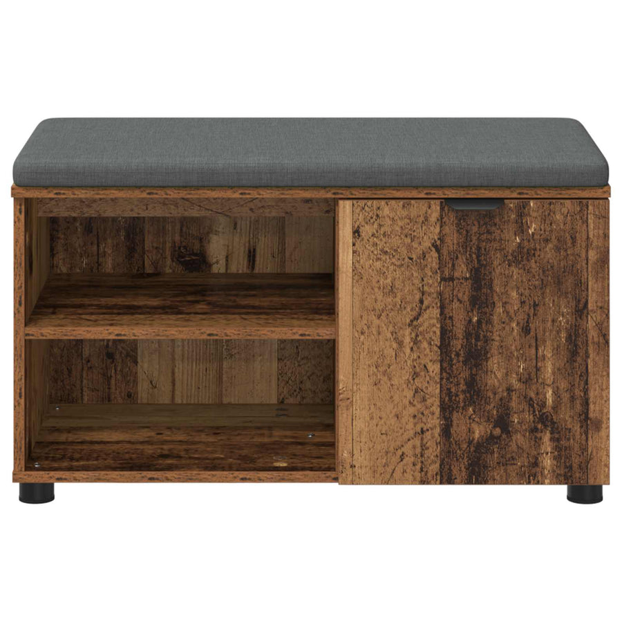 Halbank met kussen Effen Oudhout 80 x 38 x 46 cm