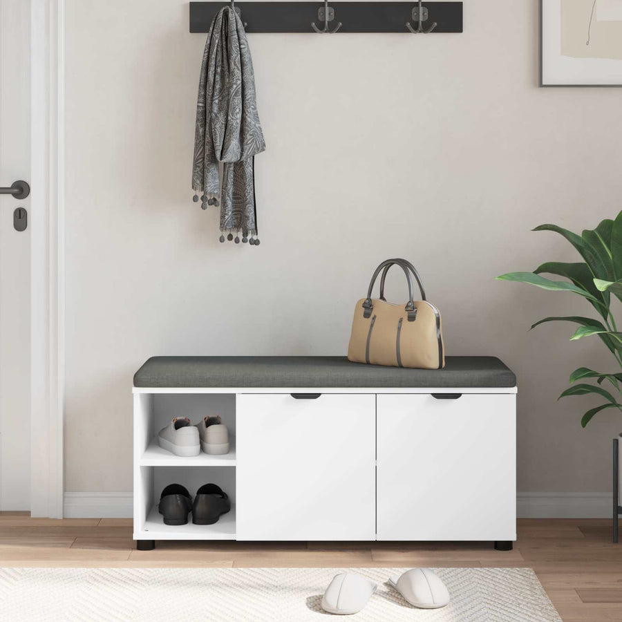 Halbank met kussen Effen Wit 100 x 38 x 46 cm