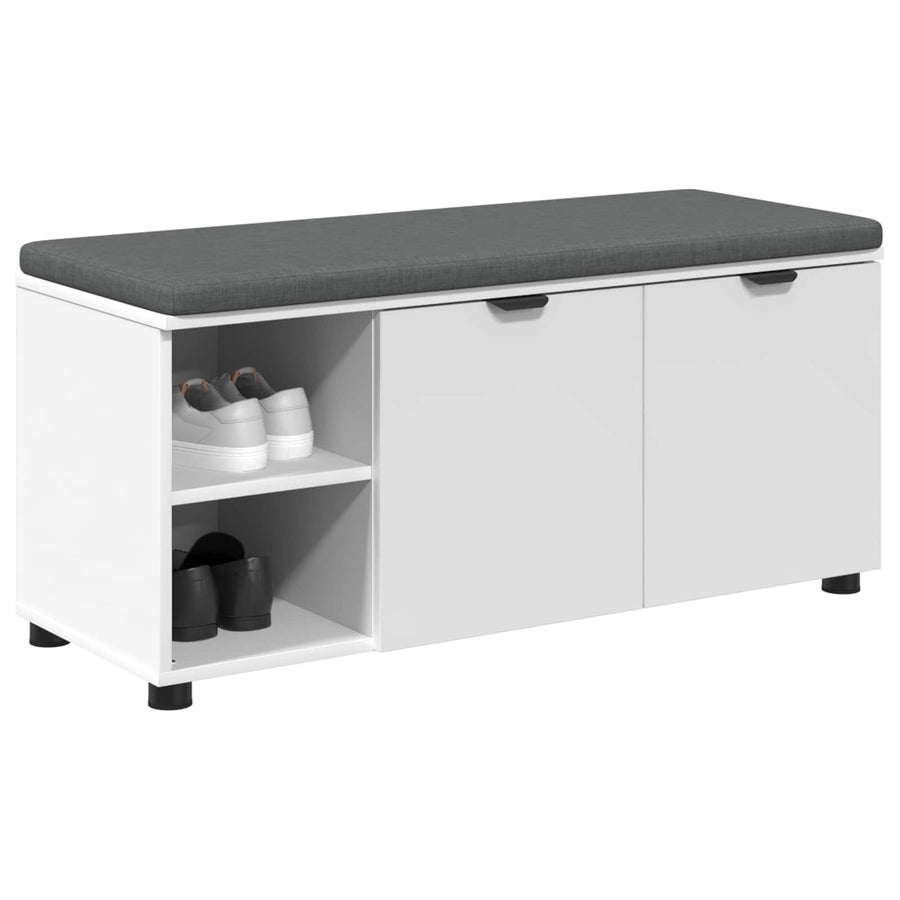 Halbank met kussen Effen Wit 100 x 38 x 46 cm