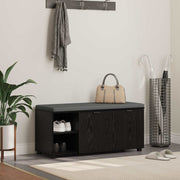Halbank zwart eiken 100x38x46 cm met kussen