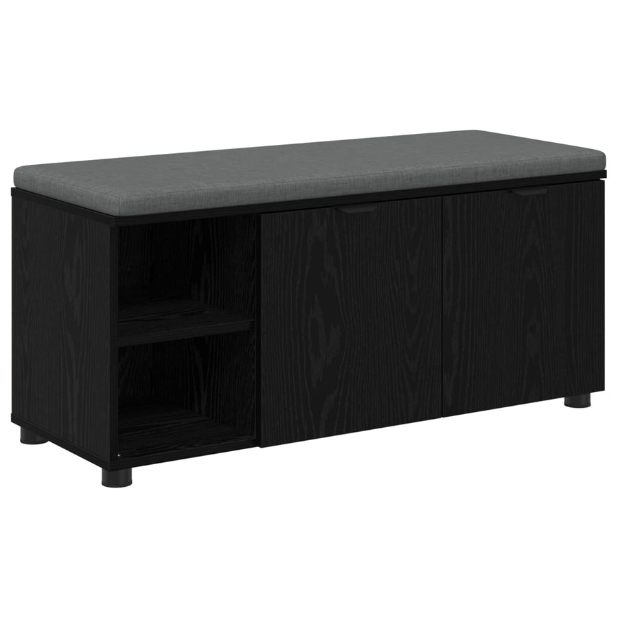 Halbank met kussen Effen Zwart Eiken 100 x 38 x 46 cm