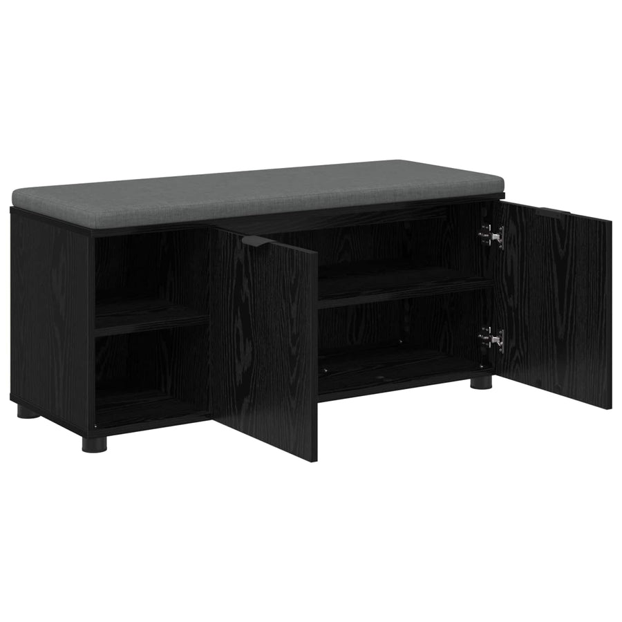 Halbank met kussen Effen Zwart Eiken 100 x 38 x 46 cm