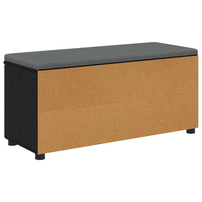 Halbank met kussen Effen Zwart Eiken 100 x 38 x 46 cm