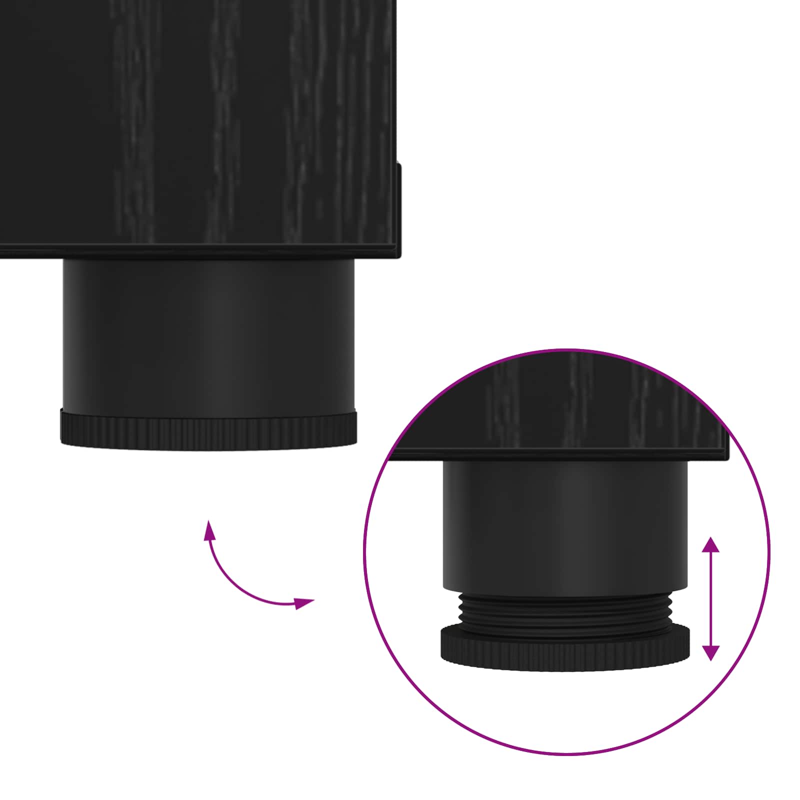 Halbank met kussen Effen Zwart Eiken 100 x 38 x 46 cm