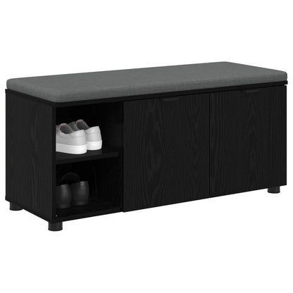 Halbank met kussen Effen Zwart Eiken 100 x 38 x 46 cm