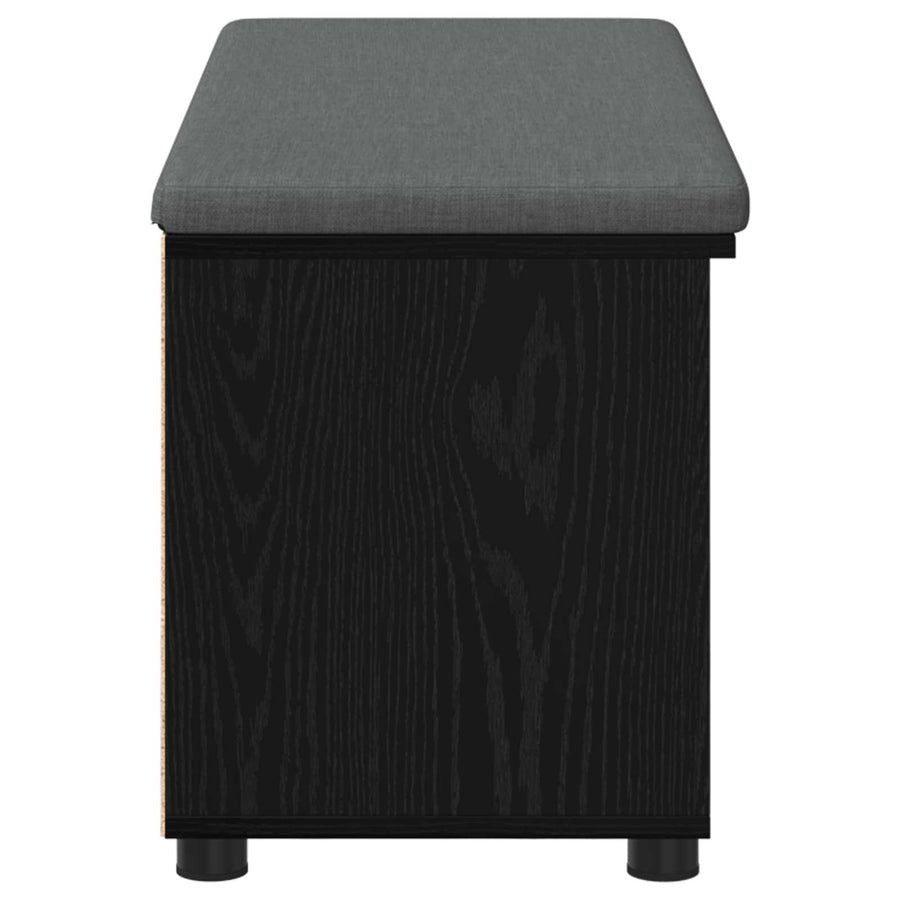 Halbank met kussen Effen Zwart Eiken 100 x 38 x 46 cm