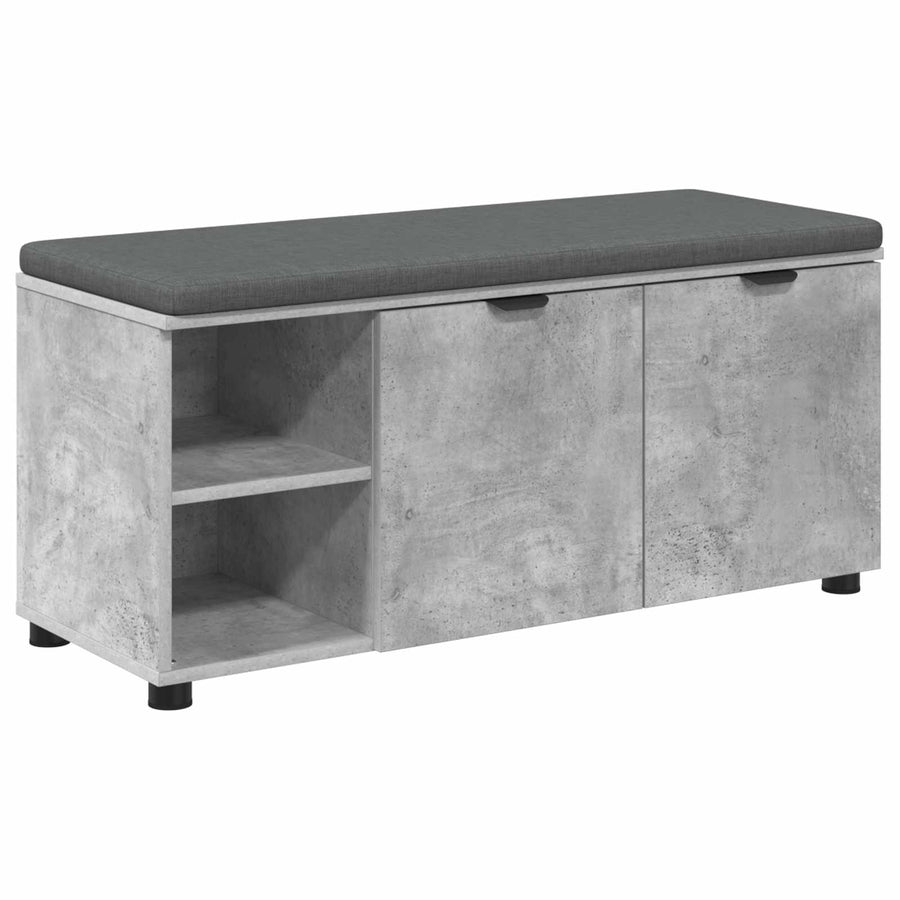 Halbank met kussen Effen Beton Grijs 100 x 38 x 46 cm