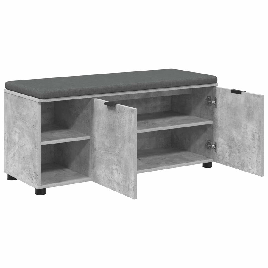 Halbank met kussen Effen Beton Grijs 100 x 38 x 46 cm