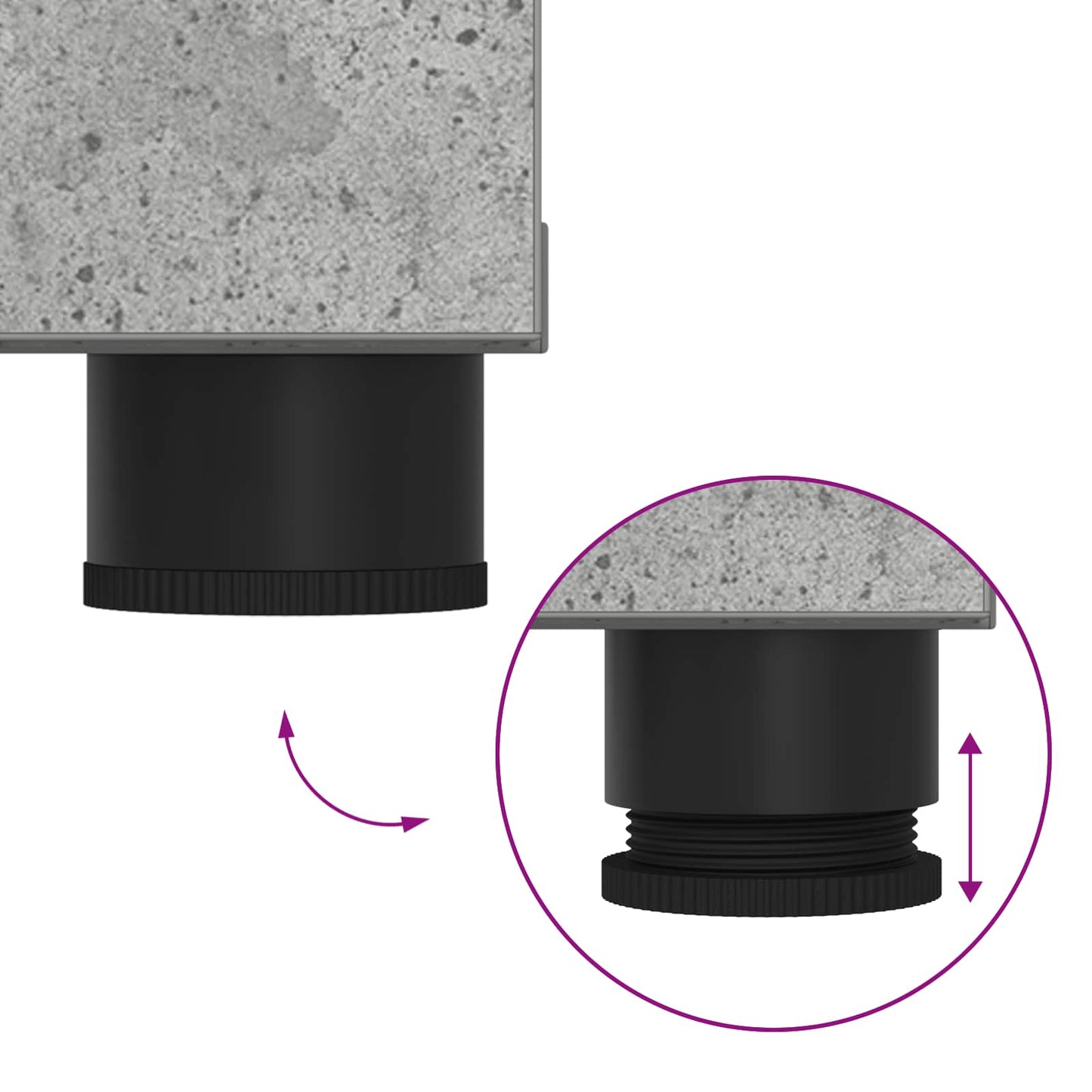 Halbank met kussen Effen Beton Grijs 100 x 38 x 46 cm