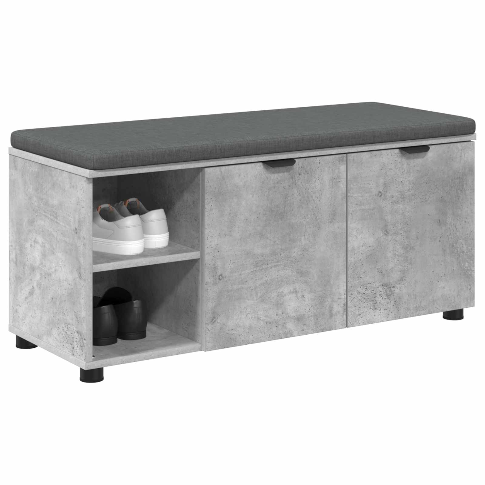 Halbank met kussen Effen Beton Grijs 100 x 38 x 46 cm