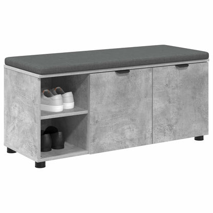Halbank met kussen Effen Beton Grijs 100 x 38 x 46 cm