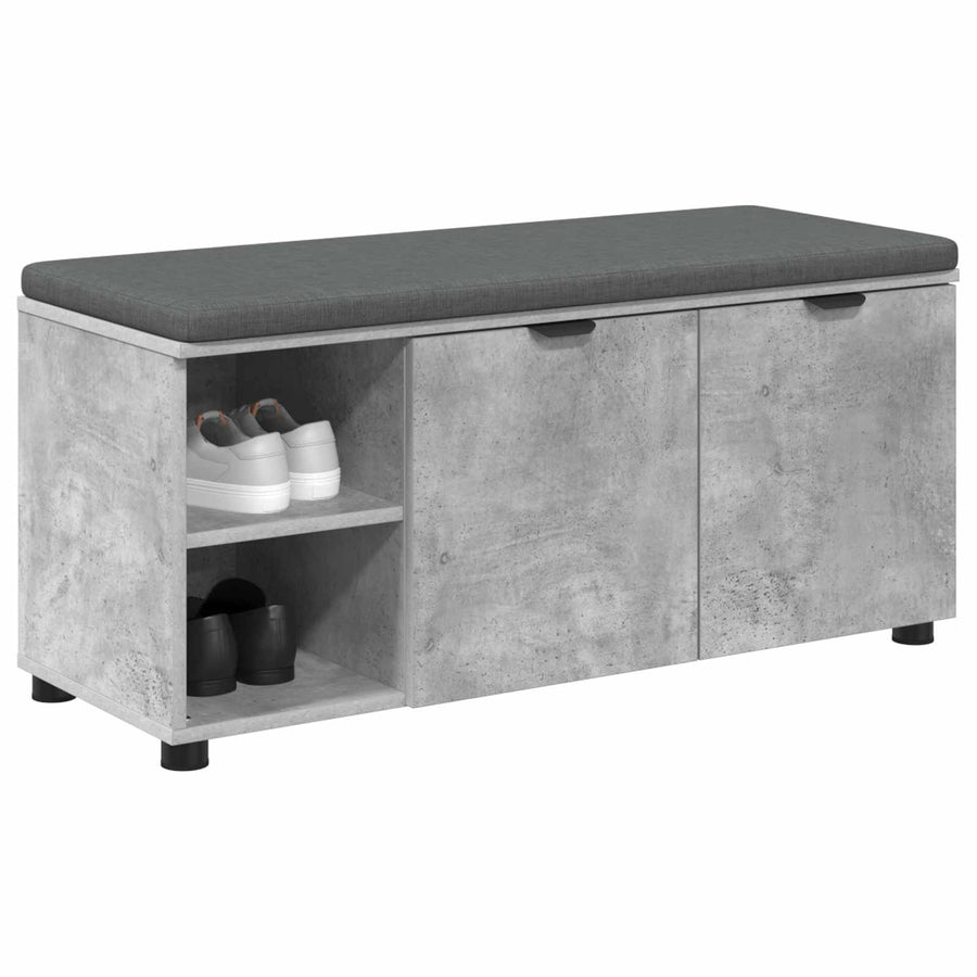 Halbank met kussen Effen Beton Grijs 100 x 38 x 46 cm