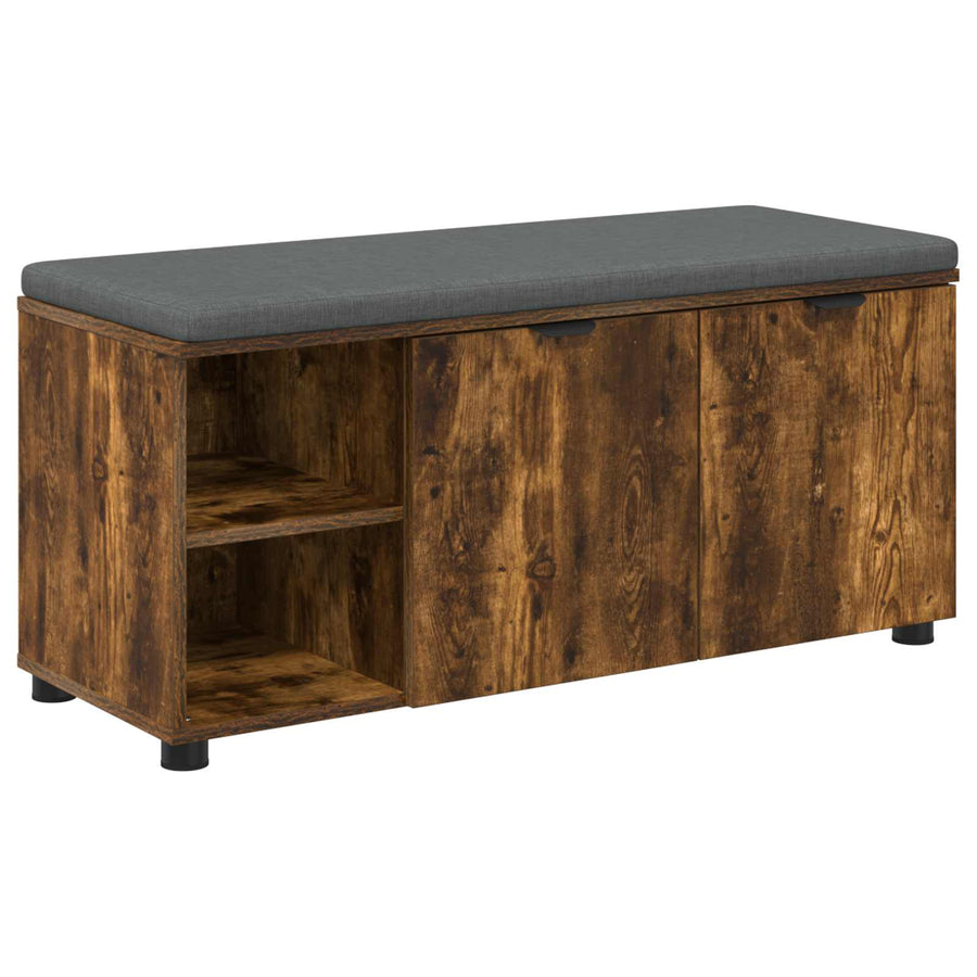 Halbank met kussen Effen Gerookt eiken 100 x 38 x 46 cm