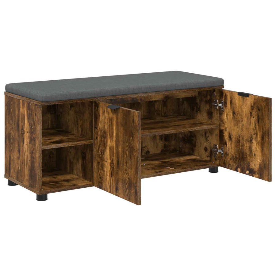Halbank met kussen Effen Gerookt eiken 100 x 38 x 46 cm