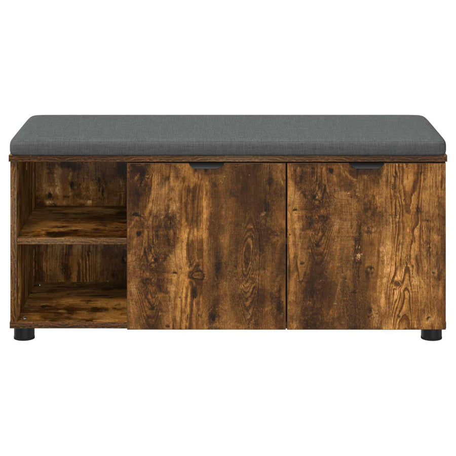 Halbank met kussen Effen Gerookt eiken 100 x 38 x 46 cm