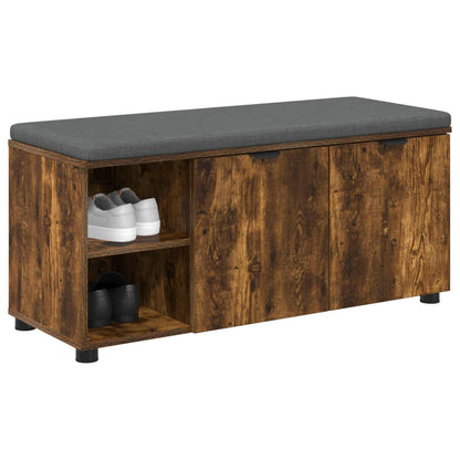 Halbank met kussen Effen Gerookt eiken 100 x 38 x 46 cm