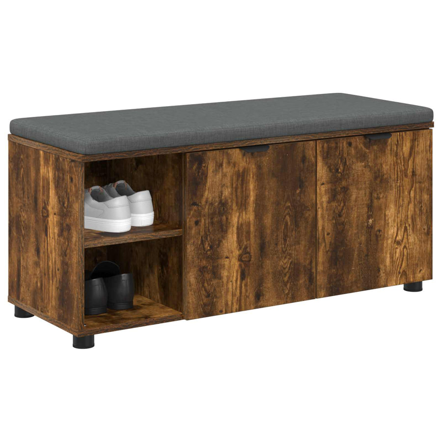 Halbank met kussen Effen Gerookt eiken 100 x 38 x 46 cm