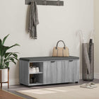 Hall bench with cushion and shelf Grey Sonoma 100 x 38 x 46 cm