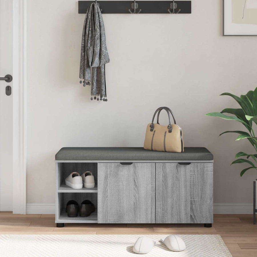 Halbank met kussen Effen Grijs Sonoma 100 x 38 x 46 cm