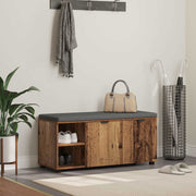 Halbank met opbergplank 100x38x46 cm oudhout