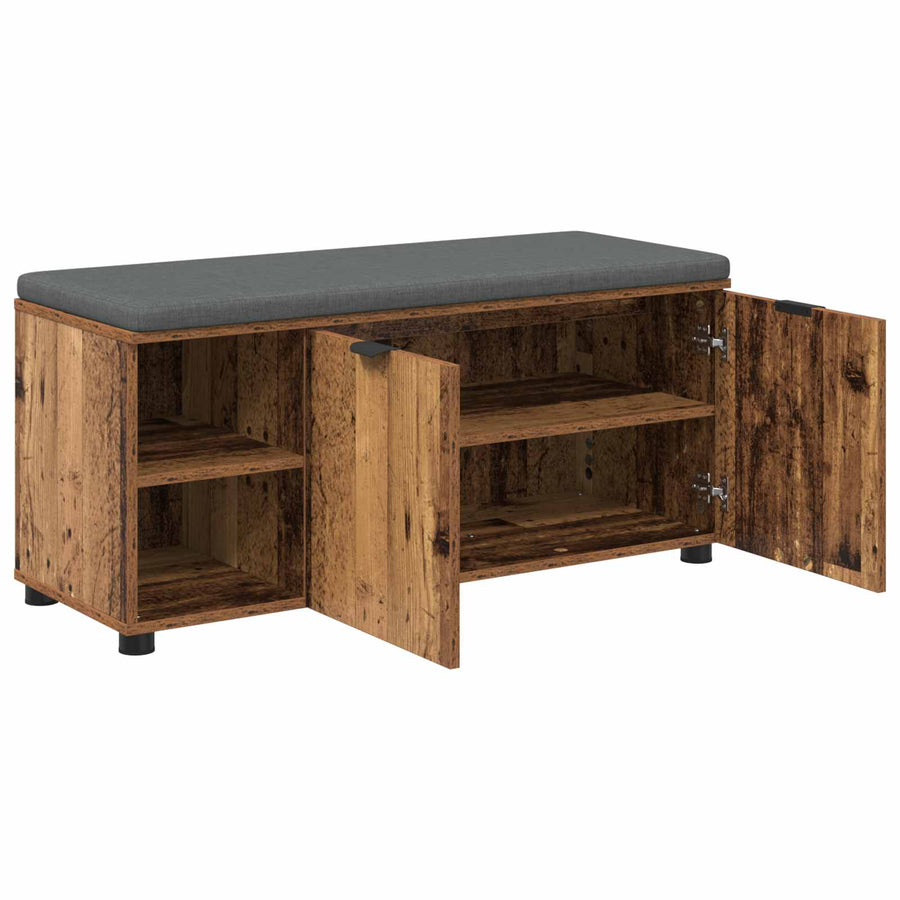 Halbank met kussen Effen Oudhout 100 x 38 x 46 cm
