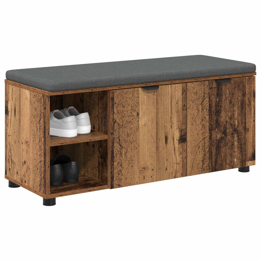 Halbank met kussen Effen Oudhout 100 x 38 x 46 cm